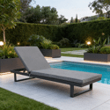 Espreguiçadeira de alumínio com almofada cinzenta PALOMINOS
