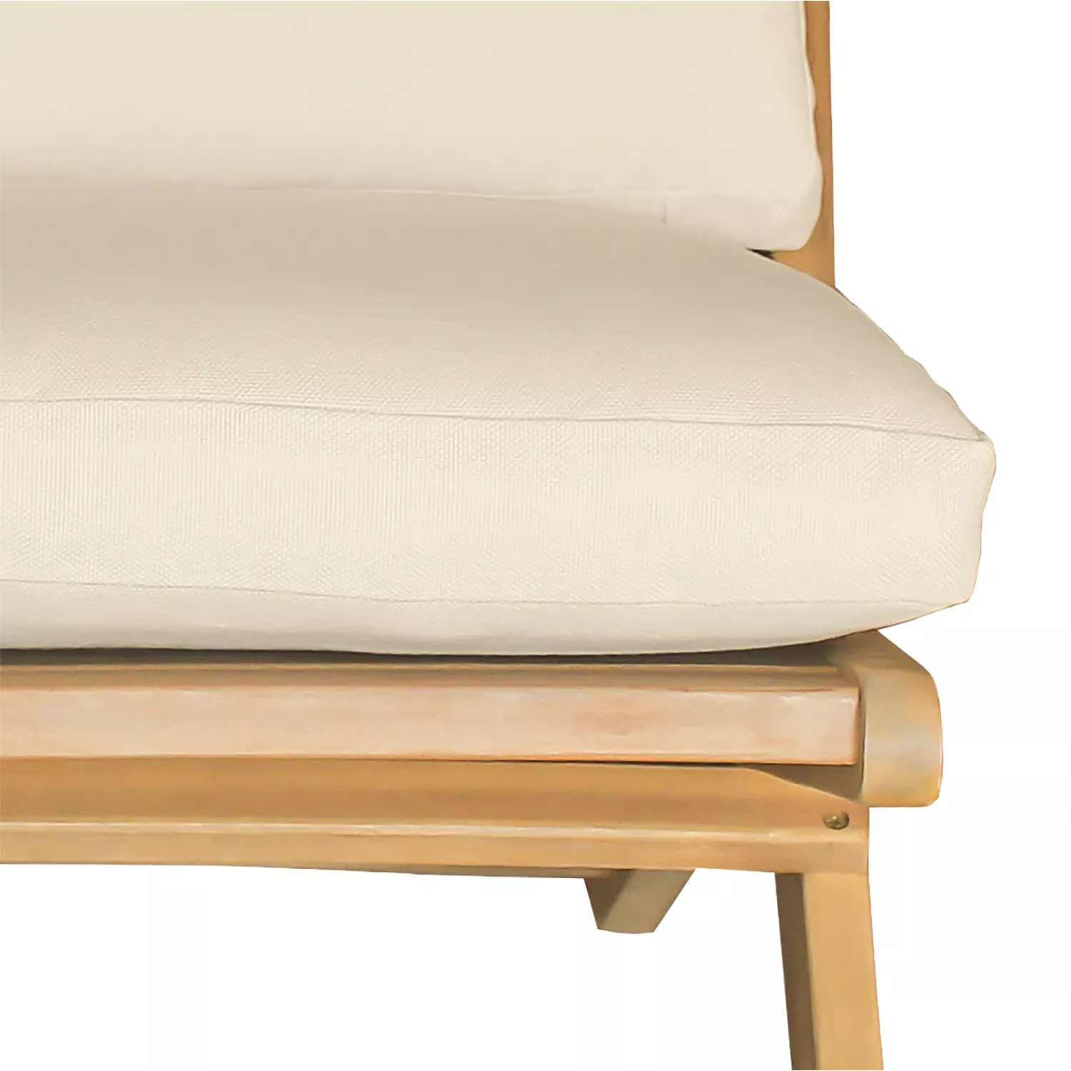 FARO Poltrona da giardino pieghevole in acacia con cuscini beige