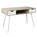 Bureau scandinave bois, tiroirs blancs BJORN