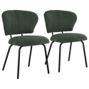 Lot de 2 chaises en velours côtelé vertes NILSA