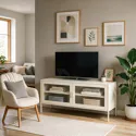 Meuble TV en métal 120cm blanc