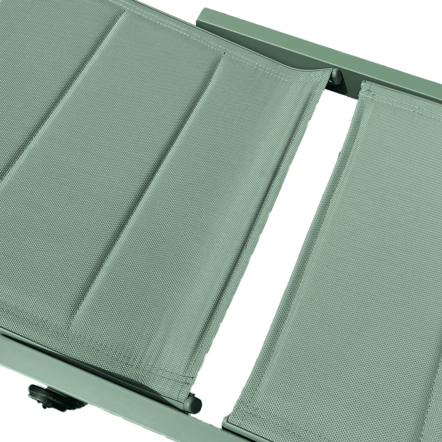 Bain de soleil en textilène vert sauge - aluminium vert sauge