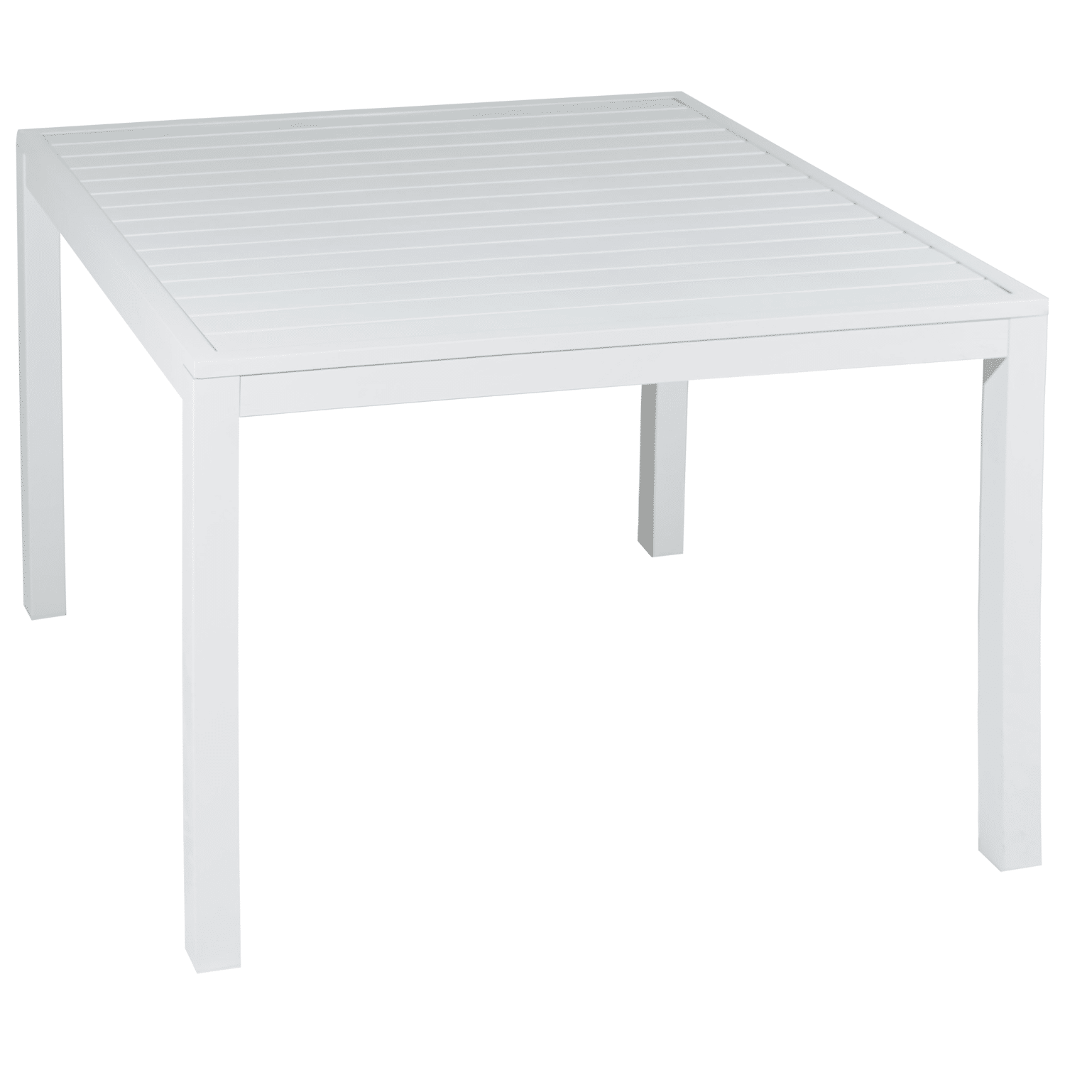 Salon de jardin modulable IBIZA en tissu bleu 7 places - aluminium blanc
