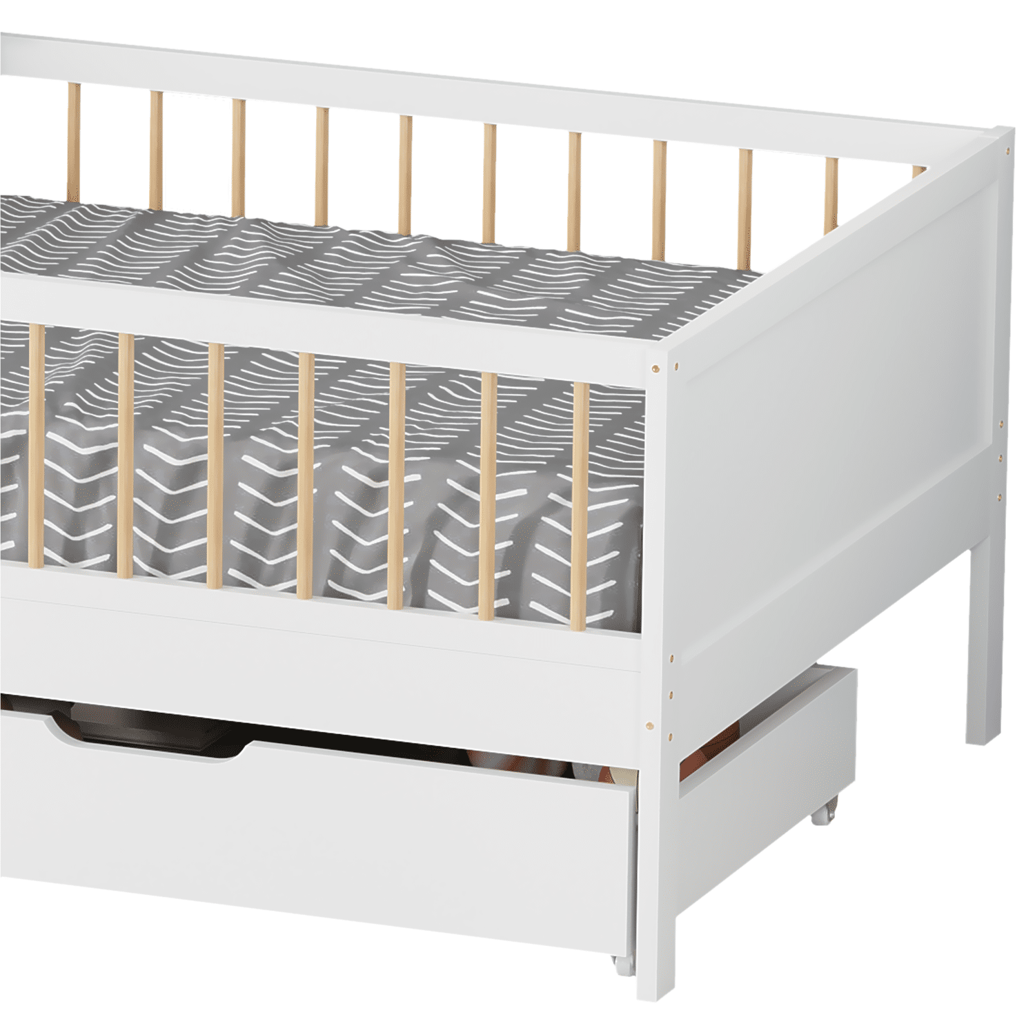 Letto per bambini 190x90cm bianco con cassetti ADAM