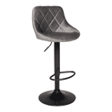 Tabouret de bar en velours gris ROBIN