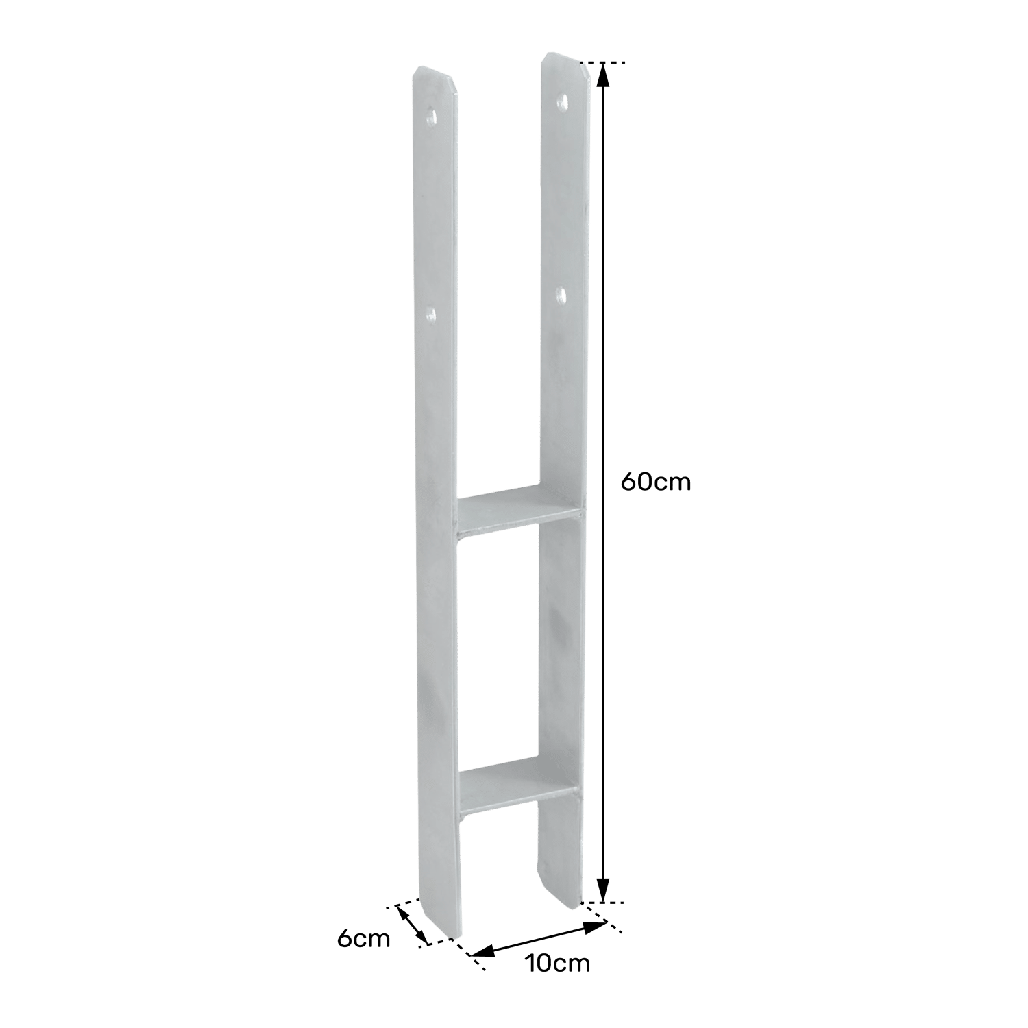 CERLAND - Support à sceller H avec vis pour poteau 90x90mm