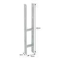 CERLAND - Support à sceller H avec vis pour poteau 90x90mm