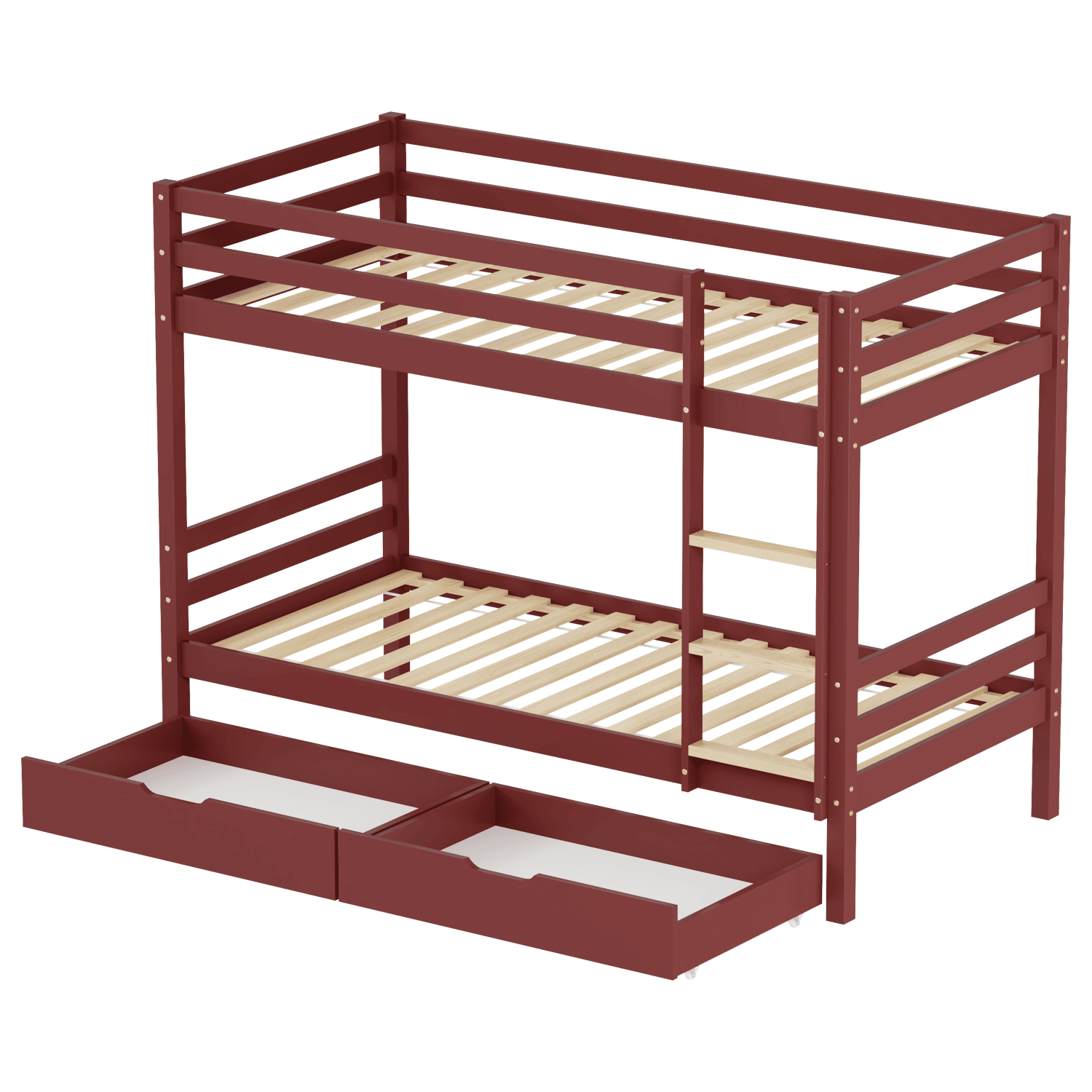Kinderstapelbed 190x90cm terracotta met laden