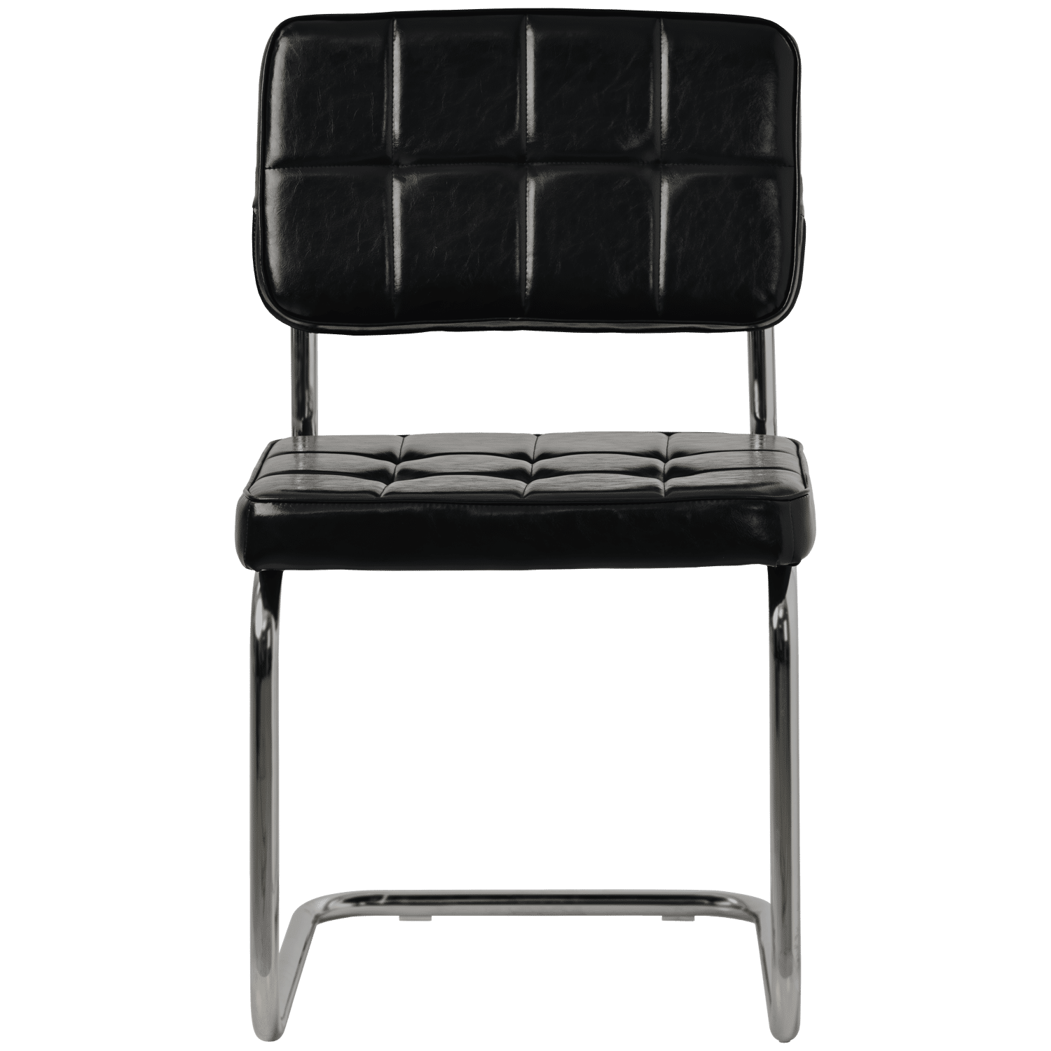 Lot de 2 chaises cantilever en simili noir MARIA