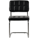 Lot de 2 chaises cantilever en simili noir MARIA