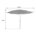 Parasol droit HAPUNA rond 3,30m de diamètre fuchsia