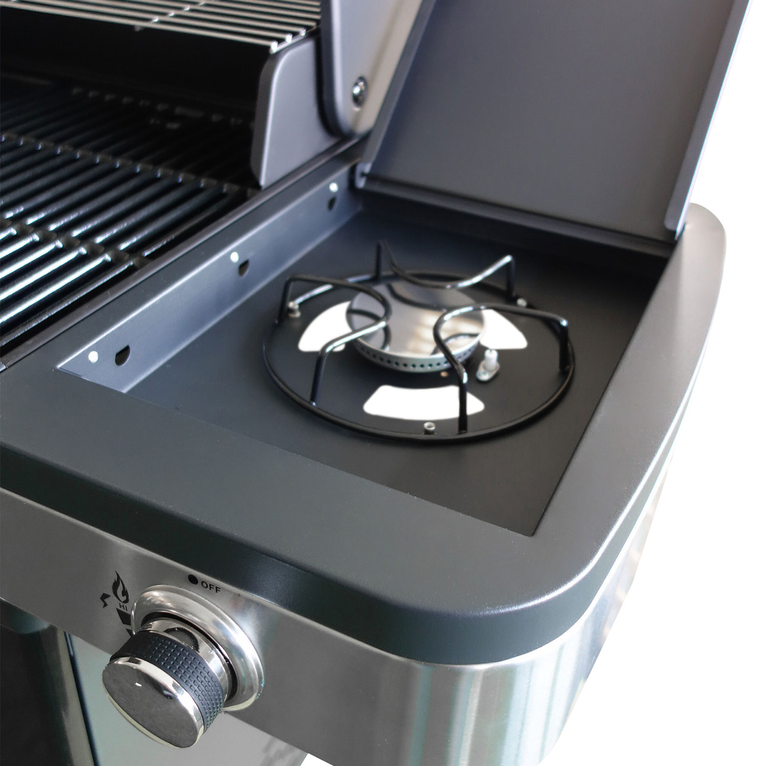 Cook'in Garden - Barbecue a gas FIDGI 3 con termometro - 3 bruciatori + fornello da 11,5kW