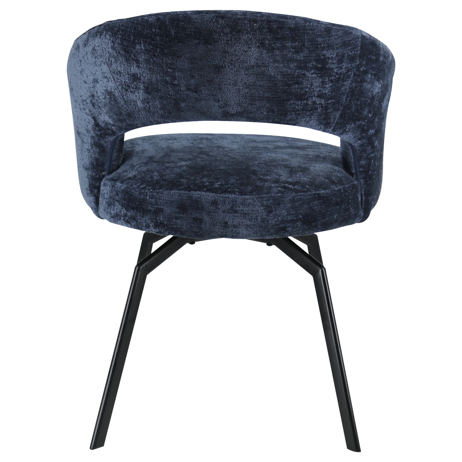 Chaise en chenille bleu foncé EHBA