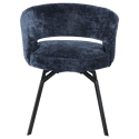 Donkerblauwe chenille stoel EHBA