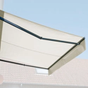 SAULE luifel 3,5 × 3m met half luifel - Beige doek en grijze structuur