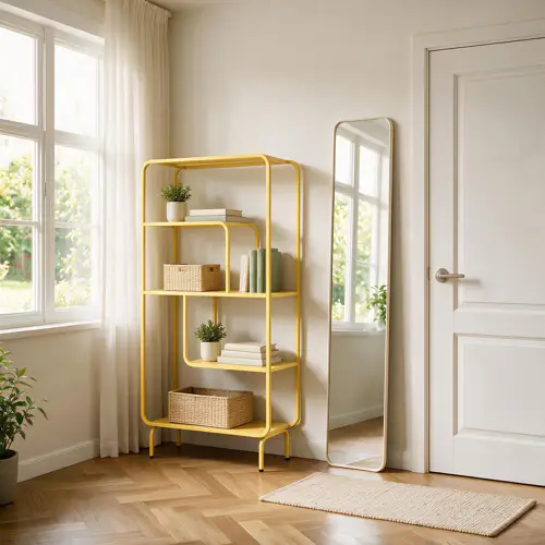Console design en métal jaune