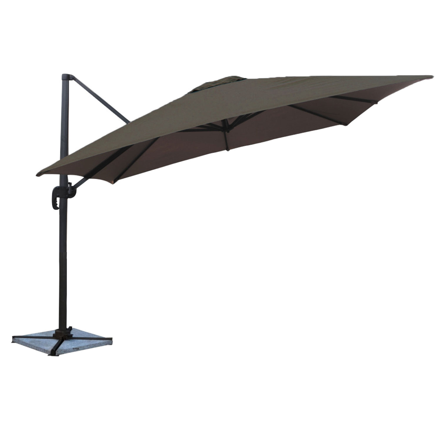 Guarda-chuva offset MOLOKAI quadrado 3x3m cinzento