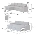 Sofá convertible 3 plazas gris chiné
