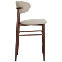 Lot de 2 tabourets de bar taupe chiné et métal effet bois foncé