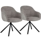 Lot de 2 chaises en tissu gris