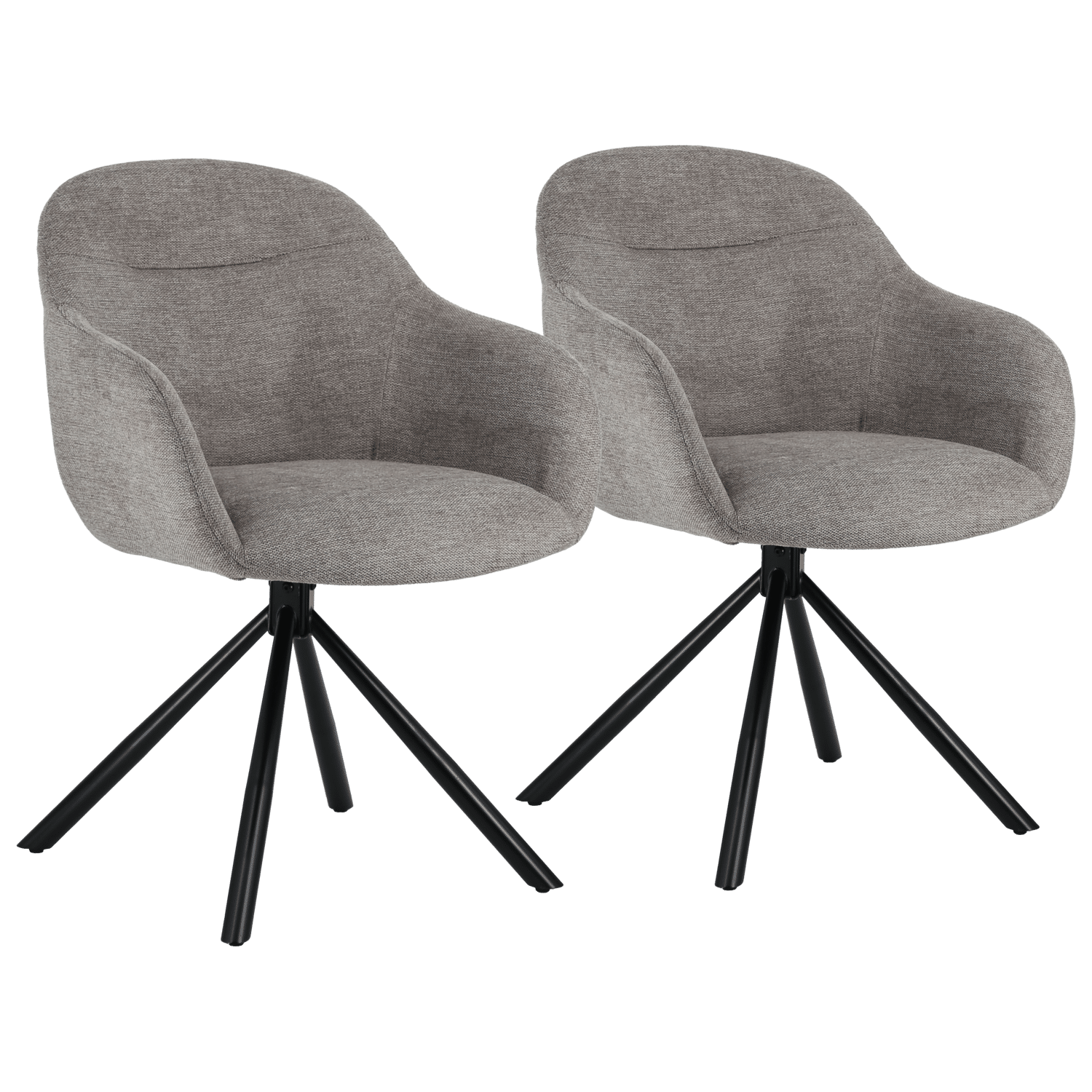 Set di 2 sedie in tessuto grigio SAFFI