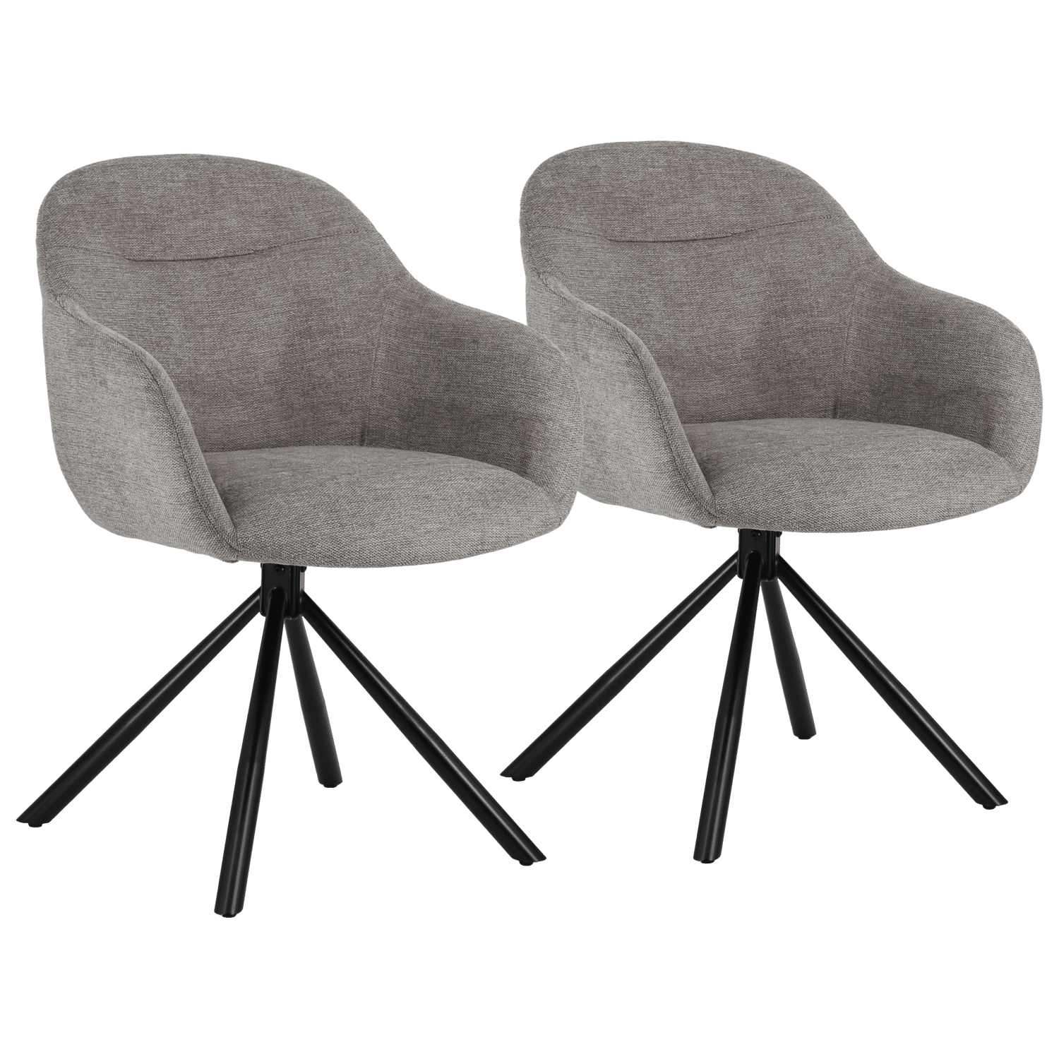 Set van 2 SAFFI grijze stoffen stoelen