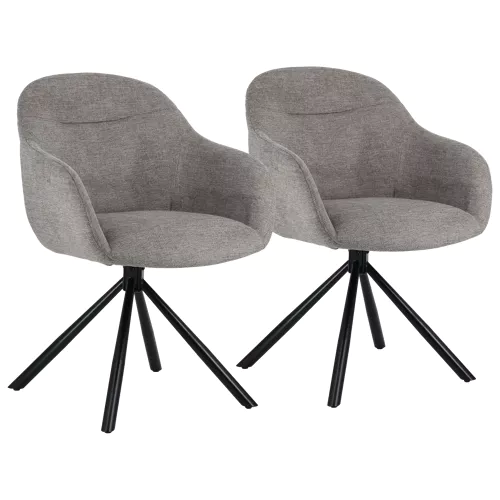 2er Set grauen Stoffstühlen...