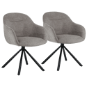 Lot de 2 chaises en tissu gris SAFFI