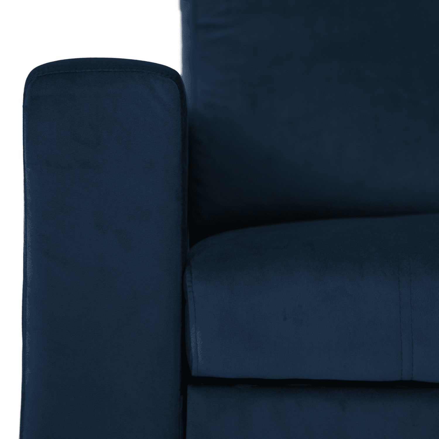 Eck-Couchgarnitur JAMES 3-Sitzer in blauem Velours