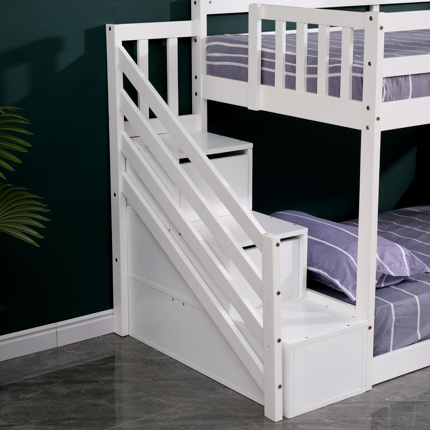 Lits superposés pour enfants 190x90cm blanc CELESTINE