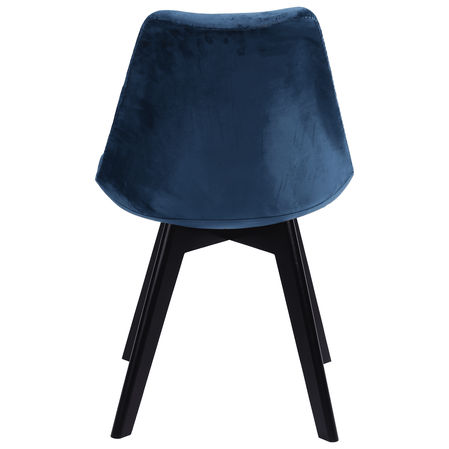 Set van 4 blauwe NORA fluwelen stoelen met kussen