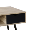 Bureau scandinave bois, tiroirs noirs BJORN