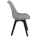 Conjunto de 4 cadeiras de veludo NORA cinzentas com almofada
