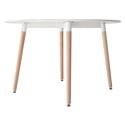 MARTHA 120cm ronde tafel en 4 NORA stoelen wit