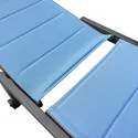 Bain de soleil en textilène bleu gris - aluminium anthracite