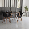 Uittrekbare tafel 120/160cm HELGA en 4 stoelen NORA zwart