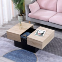 Table basse avec plateaux amovibles noire GRETA