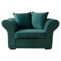 Fauteuil love seat en velours vert émeraude OSCAR