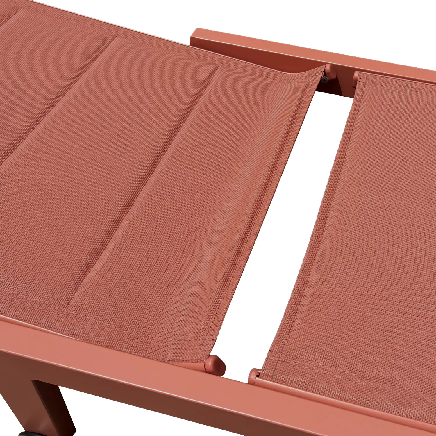 Bain de soleil en textilène terracotta - aluminium terracotta