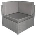 Gartenmöbel BONIFACIO aus grauem Harzgeflecht 6 Sitzplätze - graues Kissen