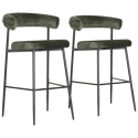 Lot de 2 tabourets de bar en tissu vert THEA