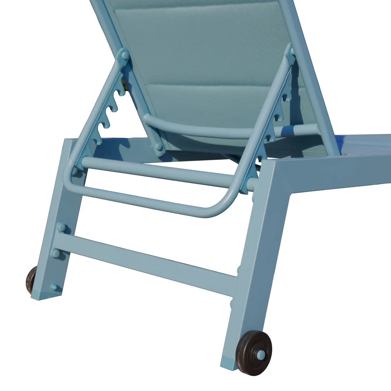 Lot de 2 bains de soleil en textilène bleu clair - aluminium bleu clair
