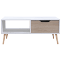 Table basse avec tiroir style scandinave blanche - Happy Garden
