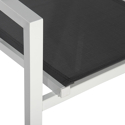 Set di 4 sedie in alluminio bianco - textilene grigio