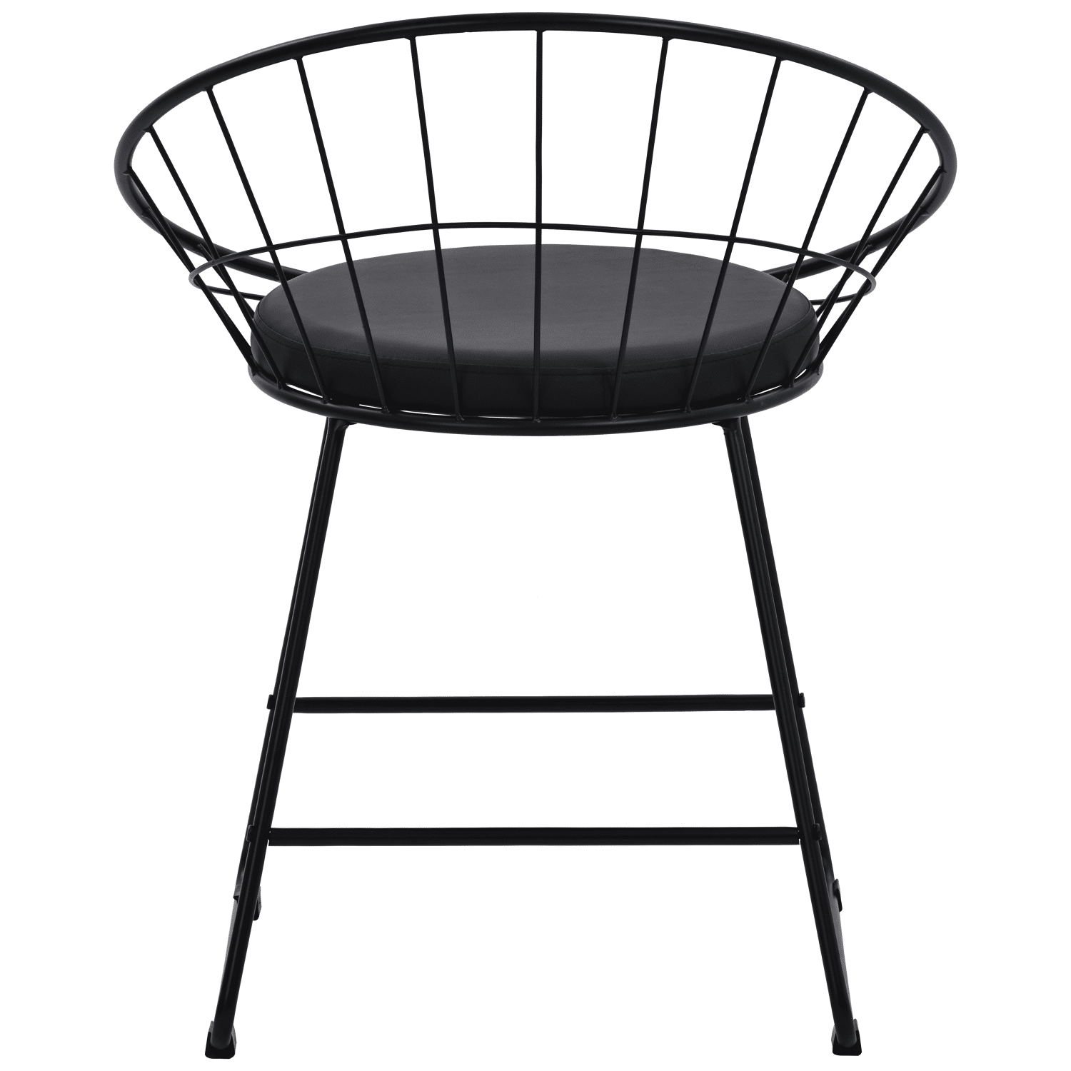 Pack de 2 sillas de metal negro y cojín negro ALEX