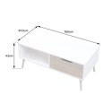 Table basse avec tiroir style scandinave blanche - Happy Garden