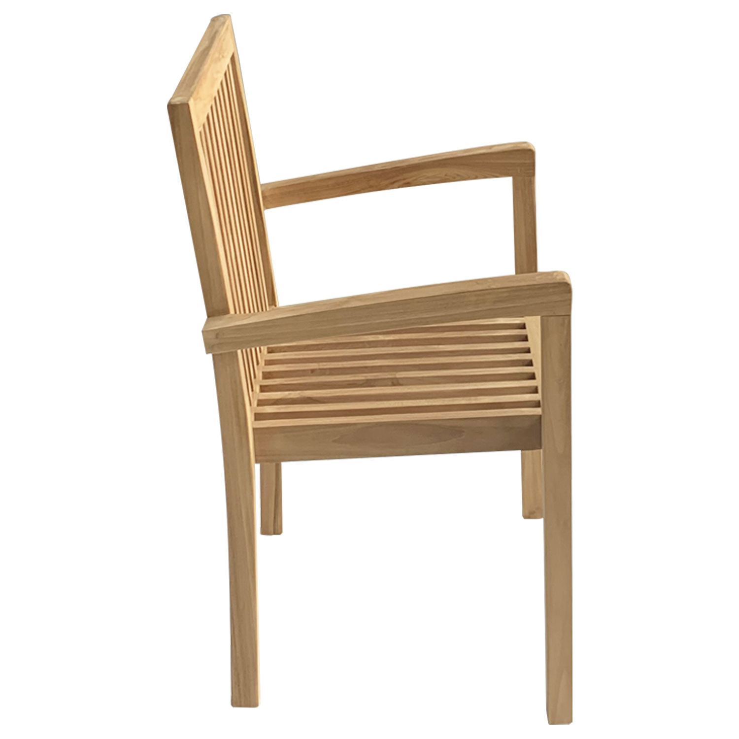 Set van 4 JAVA stapelbare tuinstoelen in teak