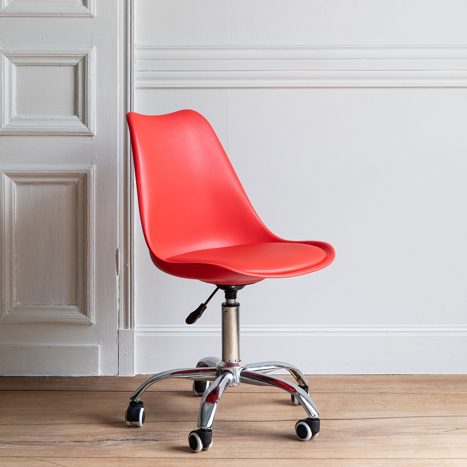 Chaise de bureau réglable en hauteur rouge ANNE