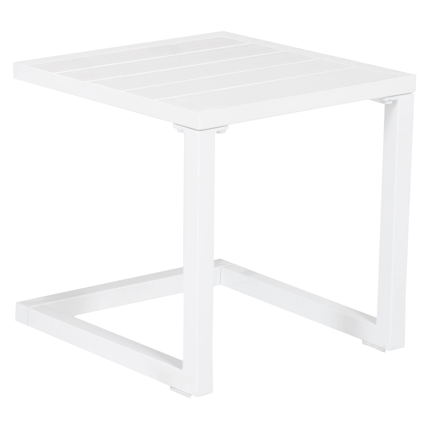 Conjunto de 2 espreguiçadeiras BARBADOS em textilene cinzento e mesa de apoio - alumínio branco
