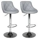 Lot de 2 tabourets de bar gris JASPER